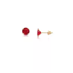 Brinco De Ouro 18k Com Pedra De Zircônia Rubi De 8... - Fábrica do Ouro ®️