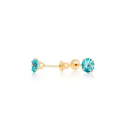 Brinco De Ouro 18k Com Pedra De Zircônia Turmalina... - Fábrica do Ouro ®️