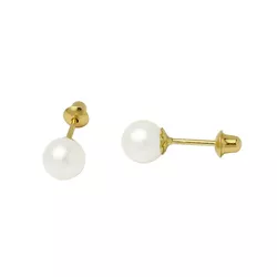 Brinco De Ouro 18k Com Pérola Natural De 4mm - 100... - FÁBRICA DO OURO - ATACADO