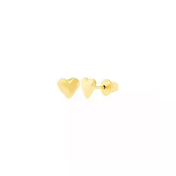 Brinco De Ouro 18k Coração Cheio 3,0mm - 103223 - Fábrica do Ouro ®️