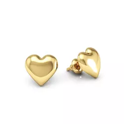 Brinco De Ouro 18k Coração Cheio 6,0mm - 103226 - Fábrica do Ouro ®️