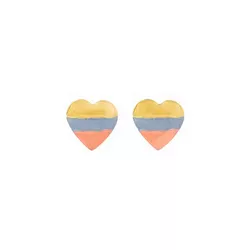 Brinco De Ouro 18k Coraçãozinho Tricolor - 102782 - Fábrica do Ouro ®️