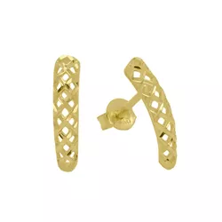 Brinco De Ouro 18k Meia argola Arquinhos - 103288 - Fábrica do Ouro ®️