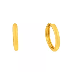 Brinco De Ouro 18k Meia argola Plus G - 103081 - Fábrica do Ouro ®️