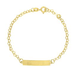 Pulseira Infantil De Ouro 18k Corações Amor De 0,2... - Fábrica do Ouro ®️