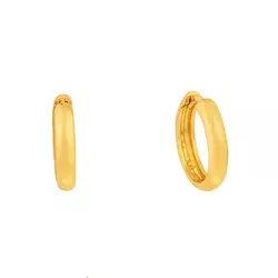 Brinco De Ouro 18k Meia argola Plus M - 103080 - Fábrica do Ouro ®️