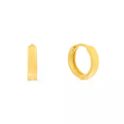 Brinco De Ouro 18k Meia argola Plus P - 103079 - Fábrica do Ouro ®️