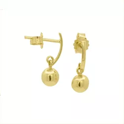 Brinco De Ouro 18k Meia lua com bolinha 5mm - 1031... - Fábrica do Ouro ®️