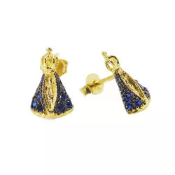 Brinco De Ouro 18k Nossa Senhora Da Aparecida Com ... - Fábrica do Ouro ®️