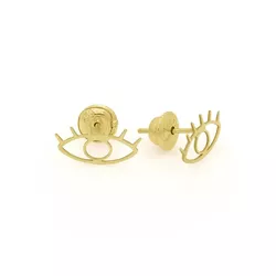 Brinco De Ouro 18k Olho Grego - 103137 - Fábrica do Ouro ®️