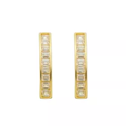 Brinco De Ouro 18k Protea com Zircônias - 103360 - Fábrica do Ouro ®️