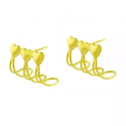 Brinco De Ouro 18k Três Corações - 101598 - Fábrica do Ouro ®️