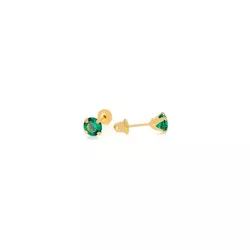 Brinco De Ouro 18k Zircônia Esmeralda 2,5mm - 1030... - Fábrica do Ouro ®️