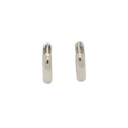 Brinco De Ouro Branco 18k Argola Luar G - 103319 - Fábrica do Ouro ®️