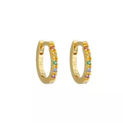 Brinco De Ouro 18k Argola Pequena Arco íris - 1033... - Fábrica do Ouro ®️