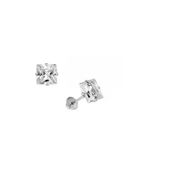 Brinco De Ouro Branco 18k Com Pedra De Zircônia Ca... - FÁBRICA DO OURO - ATACADO