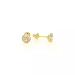 Brinco Infantil De Ouro 18k Áurea 3,0mm - 103211 - Fábrica do Ouro ®️