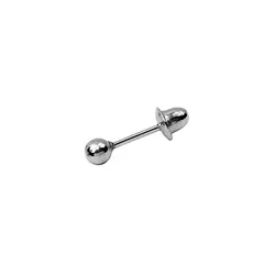 Brinco Masculino Individual De Ouro Branco 18k Bol... - FÁBRICA DO OURO - ATACADO