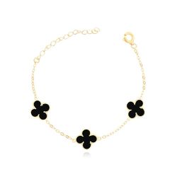 Pulseira De Ouro 18k Elo Português Com 3 Trevos Pe... - Fábrica do Ouro ®️