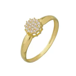 Anel de Ouro 18k Chuveirinho Brilhante - 103345 - Fábrica do Ouro ®️