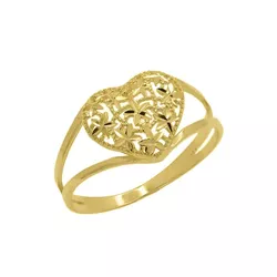 Anel de Ouro 18k Coração Frozen - 103383 - Fábrica do Ouro ®️