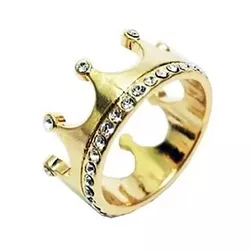 Anel De Ouro 18k Coroa Com Pedras - 100505 - Fábrica do Ouro ®️