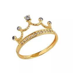 Anel De Ouro 18k Coroa Princess Com Zircônias - 10... - Fábrica do Ouro ®️