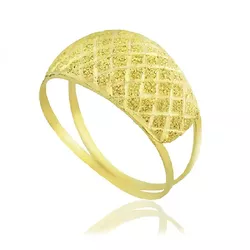 Anel De Ouro 18k Diamantado Xadrez - 101599 - Fábrica do Ouro ®️