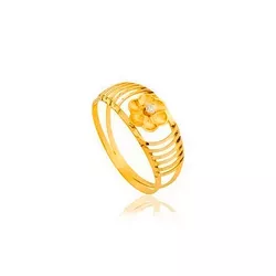 Anel Infantil de Ouro 18k Flor - 102780 - Fábrica do Ouro ®️