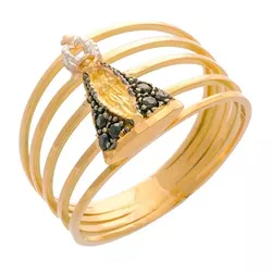 Anel De Ouro 18k Nossa Senhora Da Aparecida Com Zi... - Fábrica do Ouro ®️
