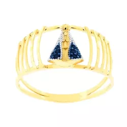 Anel De Ouro 18k Nossa Senhora Da Aparecida Diaman... - Fábrica do Ouro ®️
