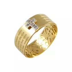 Anel De Ouro 18k Oração Pai Nosso - 101895 - FÁBRICA DO OURO - ATACADO