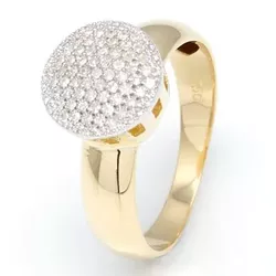 Anel De Ouro 18k Pavê Com Pedras De Zircônias - 10... - Fábrica do Ouro ®️