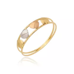 Anel De Ouro 18k Quatro Corações Tricolor - 102763... - Fábrica do Ouro ®️