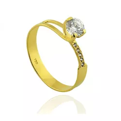 Anel De Ouro 18k Solitário Modern De Zircônia - 10... - Fábrica do Ouro ®️