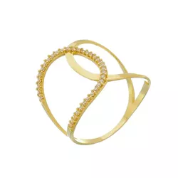 Anel de Ouro 18k Style com Zircônias - 103341 - Fábrica do Ouro ®️