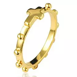 Anel De Ouro 18k Terço e Cruz Plus - 100751 - Fábrica do Ouro ®️