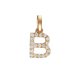 Pingente de Ouro 18k Letra B Com Zircônias - 1037... - Fábrica do Ouro ®️