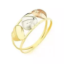 Anel De Ouro 18k Três Corações Tricolor - 101500 - Fábrica do Ouro ®️