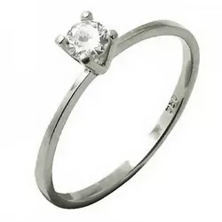 Anel De Ouro Branco 18k Solitário Beautiful Com Di... - Fábrica do Ouro ®️
