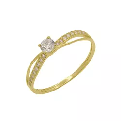 Anel Solitário de Ouro 18k Bella Com Zircônia - 10... - Fábrica do Ouro ®️