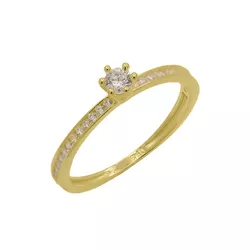 Anel Solitário de Ouro 18k Delicaty Com Zircônias ... - Fábrica do Ouro ®️