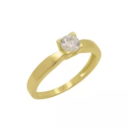 Anel Solitário de Ouro 18k Shine Com Zircônia - 10... - Fábrica do Ouro ®️