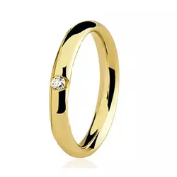 Aliança Individual De Ouro 18k Com 2,5mm e Diamant... - Fábrica do Ouro ®️