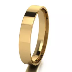 Aliança Individual De Ouro 18k Quadrada Com 4mm - ... - Fábrica do Ouro ®️