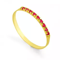Meia Aliança De Ouro 18k Com 8 Rubis De 1 Ponto - ... - Fábrica do Ouro ®️