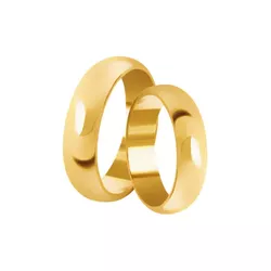 Par De Aliança Casamento De Ouro 18k Anatômica 5mm... - Fábrica do Ouro ®️