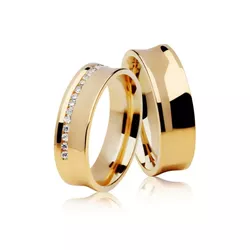 Par De Aliança Casamento De Ouro 18k Ariel Côncava... - Fábrica do Ouro ®️