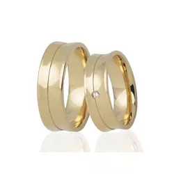 Par De Aliança Casamento De Ouro 18k Aurora Côncav... - Fábrica do Ouro ®️
