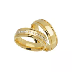 Par De Aliança Casamento De Ouro 18k Carrê Anatômi... - Fábrica do Ouro ®️